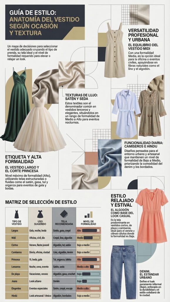 Estilos de vestidos. Guia