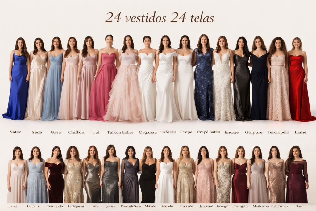 Tipos de Tela: 24 Vestidos