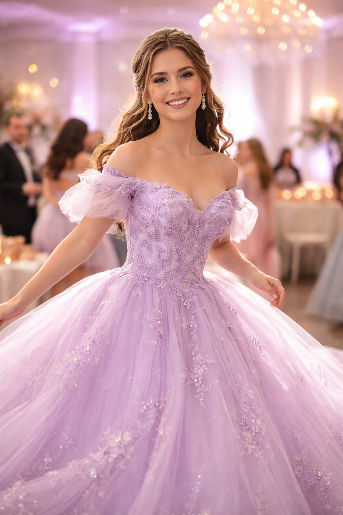 Vestidos de 15. Vestido de 15 Lila, un clásico